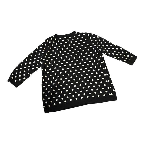 Ann Taylor Black/White Polka Dot Sweater - LP Large Petite - 3/4 Length Sleeves - Picture 10 of 11